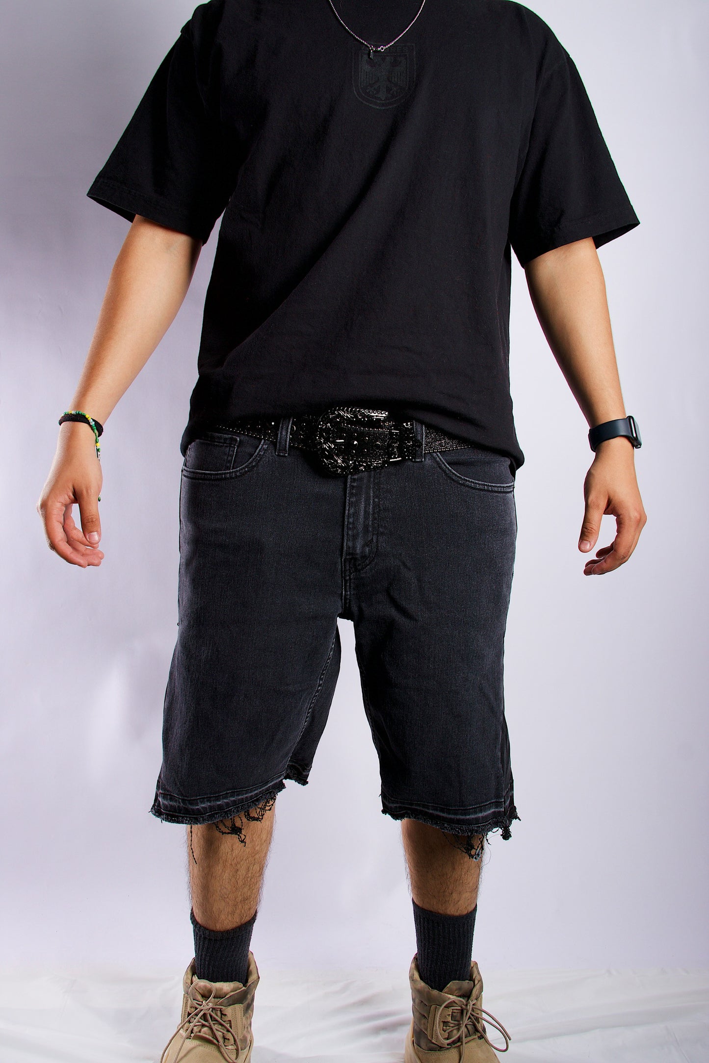 Black Denim Shorts  #009