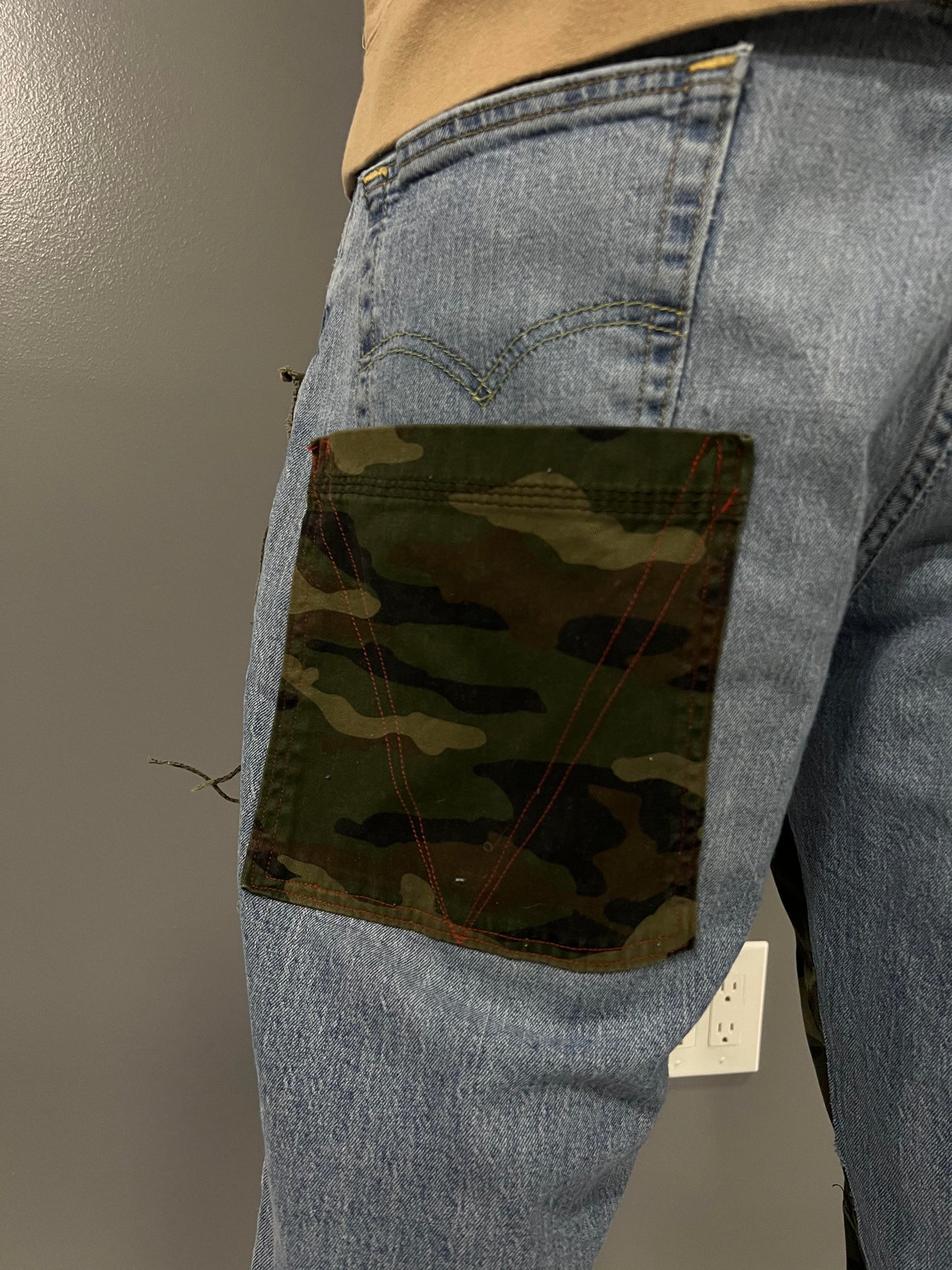 Denim/Camo Hybrid Jeans #004