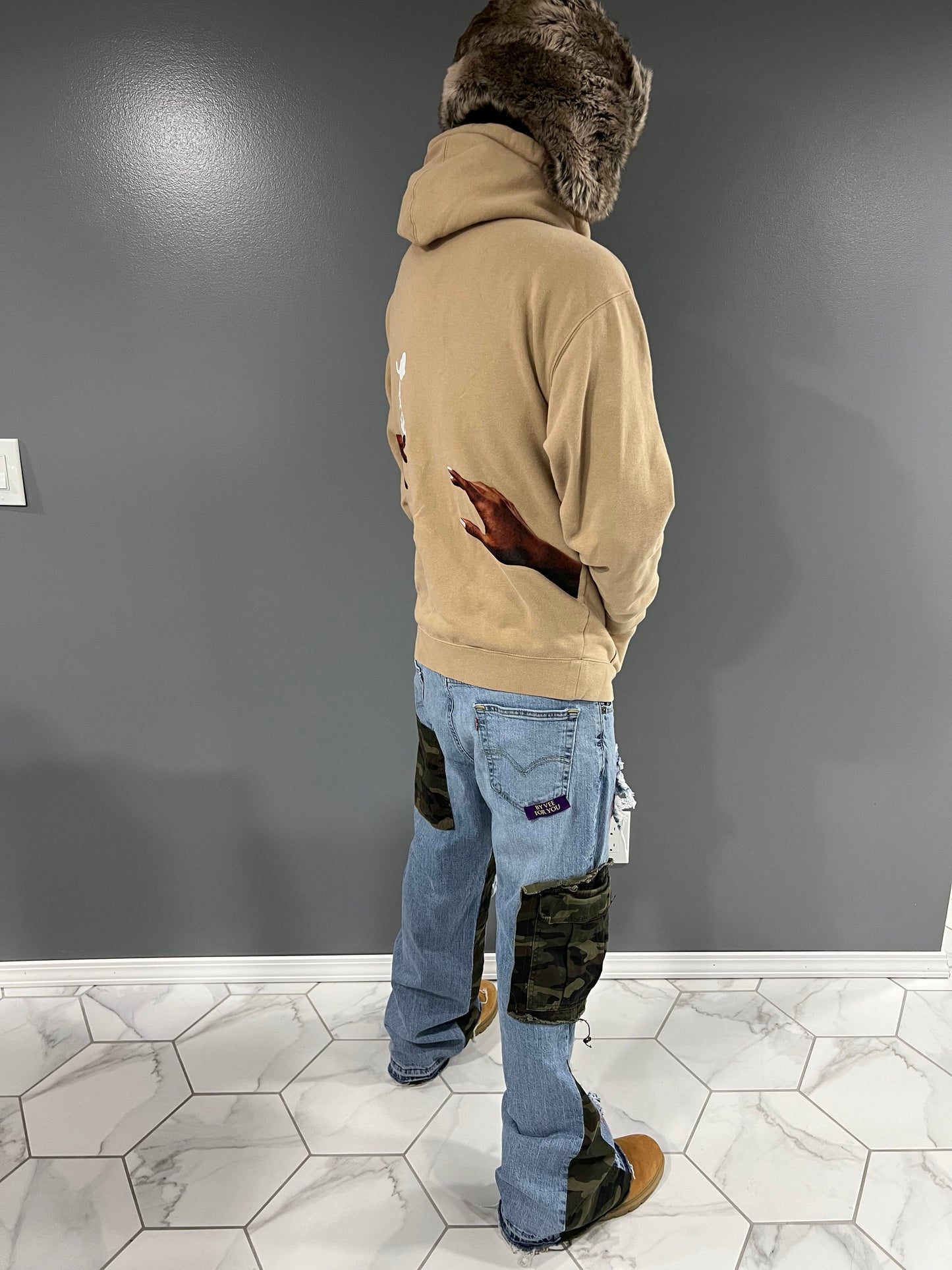 Denim/Camo Hybrid Jeans #004