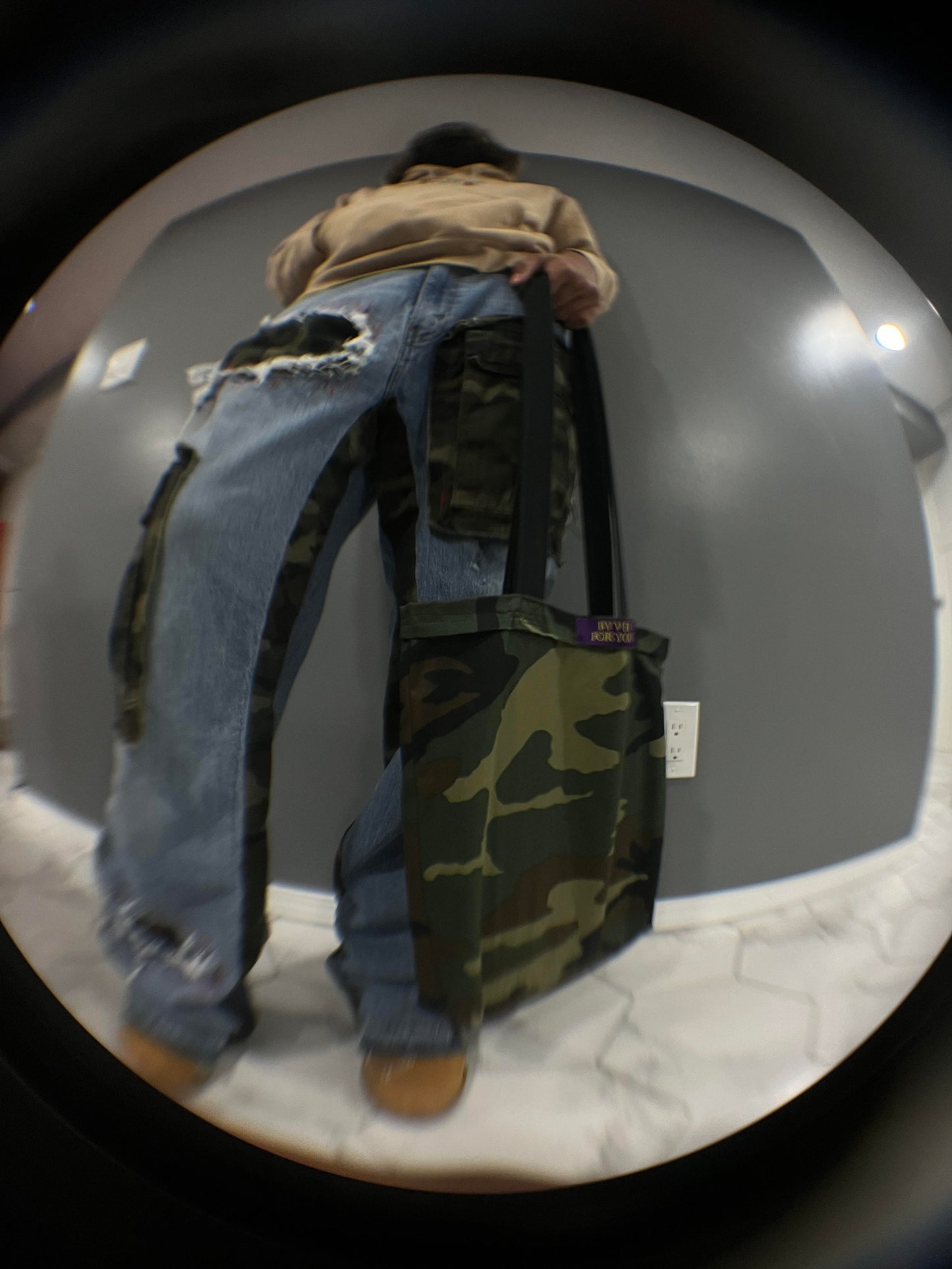 Denim/Camo Hybrid Jeans #004