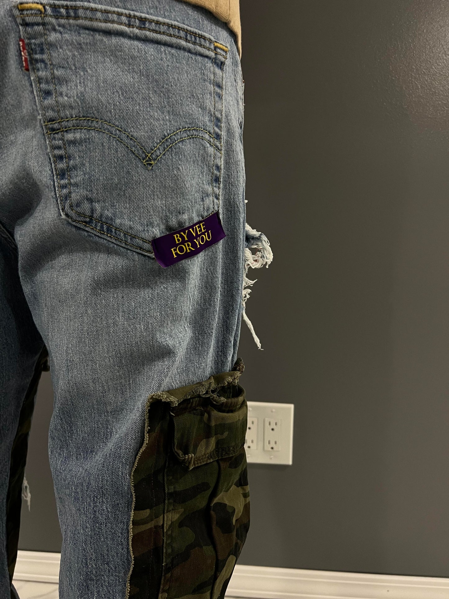 Denim/Camo Hybrid Jeans #004